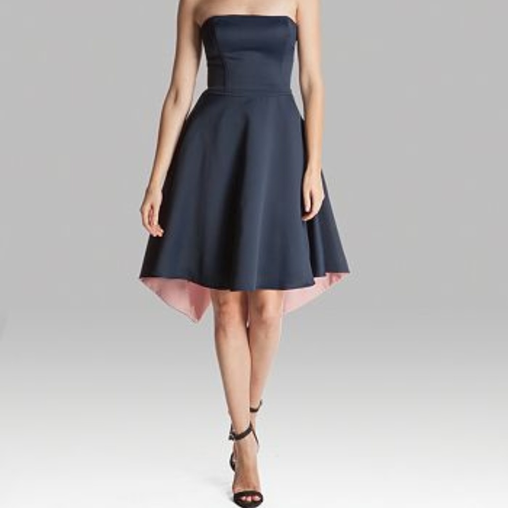 Halston Heritage Cascading Strapless Dress